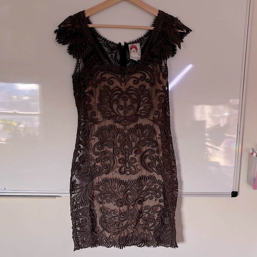 Yoana Baraschi Elegant Black Lace Mini Dress